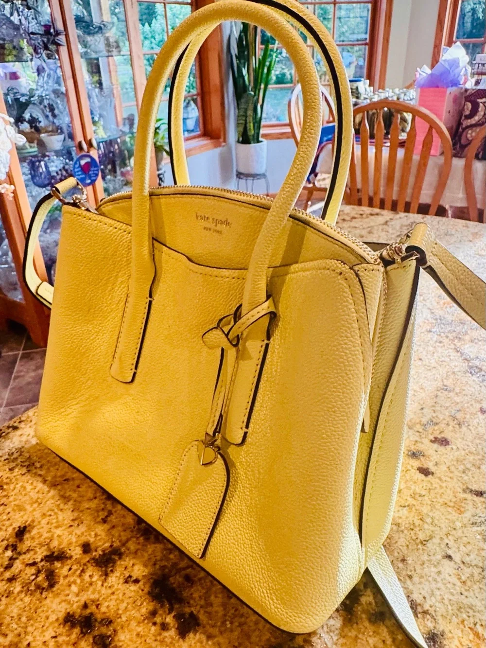 kate spade Lemon Yellow Pebbled Leather Satchel
